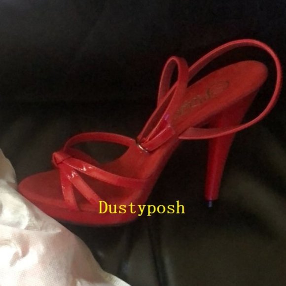 Pleaser Shoes High Heel Red Sandal Stripper Platform Pole Dancer Christmas 5 - Picture 5 of 5